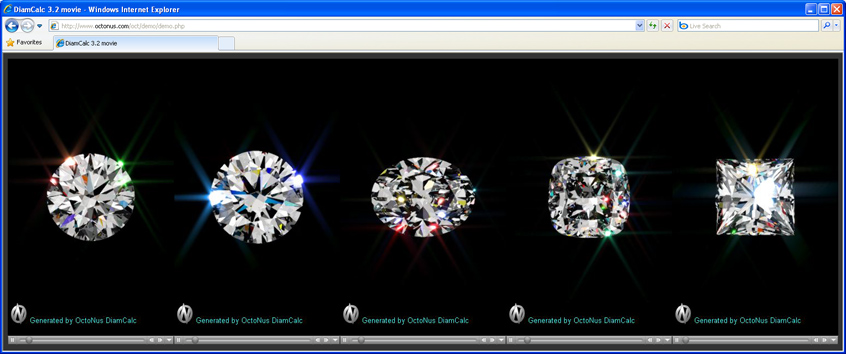 Play 5 full size DiamCalc 3.2 Demo movies in one window